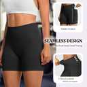 POWERASIA Workout Impact Shorts Hidden Scrunch Butt Lifting Gym Booty Biker Shorts for Women Tummy Control (Black, L)