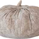Creative Co-Op Large Vintage Cotton Canvas Pumpkin with Mango Wood Stem, Natural