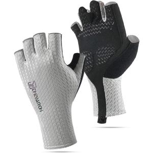 Cycling Glove Half Finger Biking Gloves Sun Protection Gloves Breathable,Lightweight and Quick-Drying Men Women for Outdoor,Running,Fishing,Gym (Medium, gray)