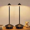 LED Cordless Table Lamps, Portable Rechargeable 6000mAh Outdoor Lights, 3 Color Stepless Dimming Battery Powered Bedside Lamp, Wireless Touch Desk Lamp For Bedroom/Kitchen Lamp/Camping/Patio(Black