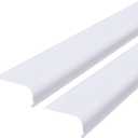 Retisee 2 Pcs 24" Under Cabinet Light Cover Replacement White Ribbed Acrylic Lens Diffuser Low Profile for Under Counter Fluorescent Light Fixture Kitchen Bathroom Vanity, 2-3/4"W x 1-3/8"H(Curved)