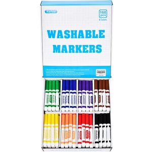 Rarlan Washable Markers Bulk, Markers for Kids, Bulk pack, 8 Colors, 160 Count