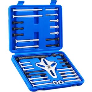 Orion Motor Tech Harmonic Balancer Puller Kit, Power Steering Pulley Puller Installer Tool Set, Automotive Steering Wheel Puller Tool Kit, Flange Type Gear and Crank Puller Set (blue)