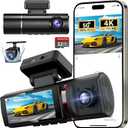 4K+1080P Ultra HD Car Dash Cam with 32GB SD Card - 3-Channel Front/Rear/Interior Camera, 4K Dash Cam with Motion Detection, 24H Parking Mode, WDR, G Sensor - Includes Mounting Hardware & Accessories