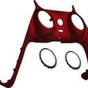 eXtremeRate Scarlet Red Decorative Trim Shell Compatible with p s 5 Controller, Soft Touch DIY Replacement Clip Shell, Custom Plates Cover Compatible with p s 5 Controller with Accent Rings
