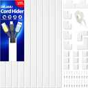 Delamu Cord Hider, 157in Wire Covers for Cords on Wall, Premium Cable Hider Cord Covers for Wires, Cable Management Wire Hiders for TV, Cable Raceway Kit, W0.95 H0.55in, White