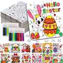 24 Pcs Easter Crafts Puzzle for Kids Ages 4-8, Easter Activities Arts DIY Jigsaw with Egg Bunny Basket Flower, Spring April Craft for Party Favors Gifts Christian Classroom Coloring Games Toy Bulk