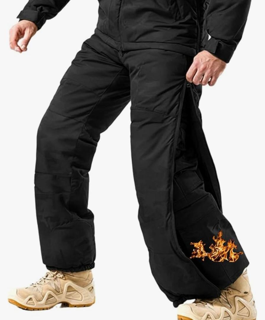 Tactical Pants for Men Thermal Waterproof Snow Ski Hiking Pants Warm Winter Windproof Cargo pants with Side Zipper size 36
