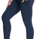 THE GYM PEOPLE Women's High Waist Yoga Pants Buttery Soft Stretchy Tummy Control Workout Athletic Leggings with Pockets (Large-X-Large, Navy Blue)