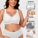 3 x Gailife 3 Pack Nursing Bras for Breastfeeding Seamless V Neck Mesh Maternity Bra Comfort Pregnancy Sleep Bralette, 2X