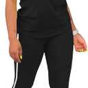 Women's 2 Piece Outfits Sweatsuit Summer Workout Striped Short Sleeve Long Sweatpants Casual Jogging Lounge Set XX-Large