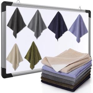 6 Pack Magnetic Whiteboard Cleaning Cloth Extra Strong Magnetism 10'' X 10'' Colorful Microfiber Dry Erase Cloth Reusable Washable Whiteboard Eraser for Classroom, Home and Office Use(Dark Color)