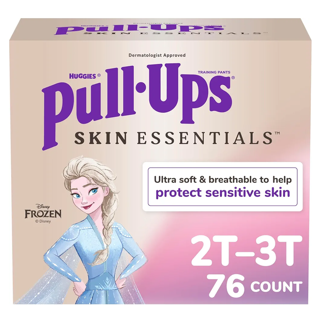 Pull-Ups Girls' Skin Essentials Potty Training Pants, Training Underwear, 2T-3T (16-34 lbs), 76 Ct