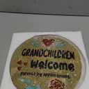 Grandchildren Welcome Stepping Stone - 10 Inch Resin Grandparents Gift, Spring Home Decoration for Lawn
