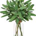 Fake Real-Touch Eucalyptus in Glass Vase with Faux Water  Realistic Faux Greenery Decor, 15.7" Tall, Artificial Eucalyptus Arrangement for Home, Farmhouse, Kitchen, Bathroom, Office
