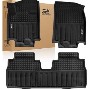 3W Floor Mats Fit for 2024-2025 2026 Chevrolet Chevy Equinox EV (Non Fuel), TPE All Weather Custom Fit for Chevrolet Equinox EV (Non Fuel) Accessories 1st and 2nd Row Full Set Car mats