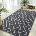 OLANLY Front Door Mat, Non-Slip Rubber Backing, Dirt Resistant and Absorbent, Washable, Easy to Clean Low-Profile Indoor Doormat for Back Door, Entryway, Inside Entrance, 59x35, Black