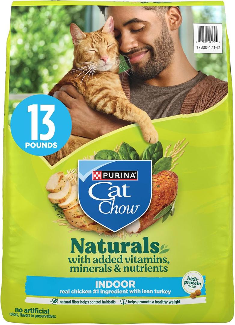 Purina Cat Chow Naturals Hairball, Indoor Dry Cat Food, 13 lb Bag (EXP 02/01/28)