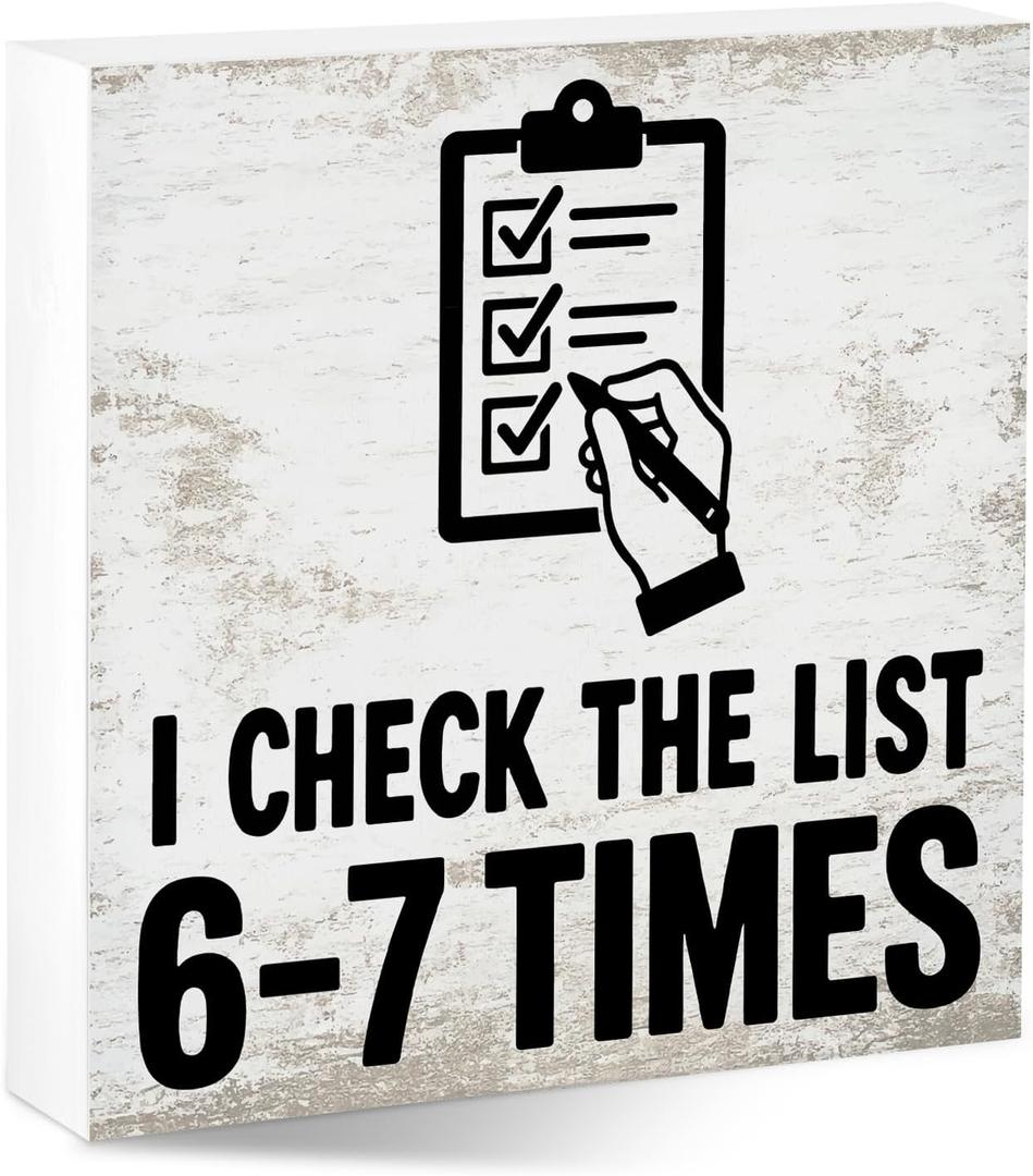 Tax Season Decor, Office Accountant Desk Sign for Tax Preparer CPA Coworker Employee Bookkeeper, Funny Humor Cubicle Accounting Gifts for Men Women, Check The List