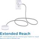 Philips Grounded Plug with Braided Cord, 6 Ft Long Power Cable, ON/Off Switch, for Tabletop or Wall Mount, Perfect for Lamps/Seasonal Lights, 3 Prong,Slip Resistant Base,SPS1611WA/37,White