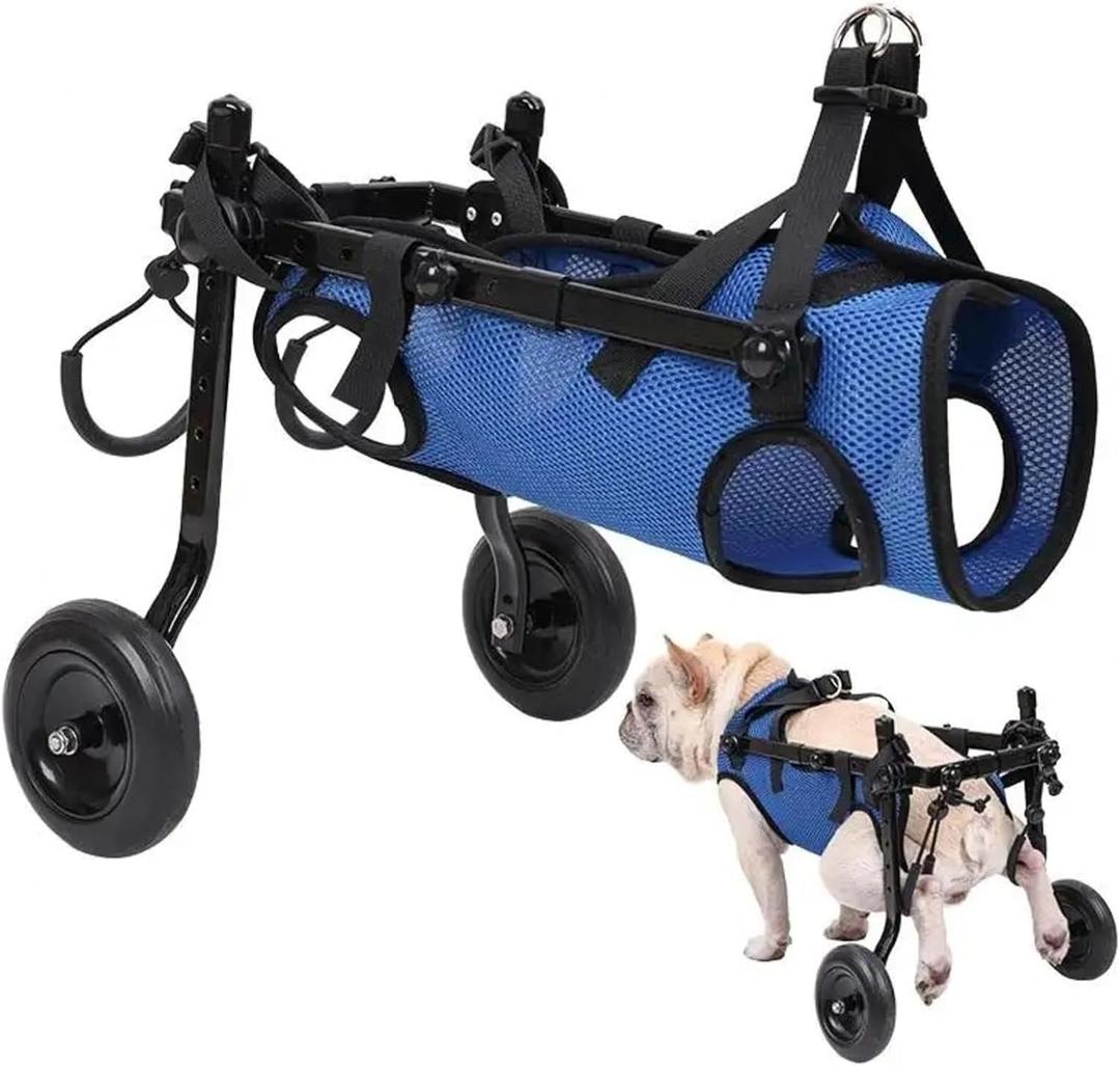 Adjustable Small Dog Wheelchair  Mobility Aid for Disabled Pets,Small Dog Wheelchair for Back Legs， Leg Brace & Hip Support (Medium)