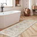 Soalmost Runner Rug 2'x8' Washable Non-Slip Runner Rugs for Kitchen Bathroom Laundry Room Brown Vintage Floor Carpet Runners for Hallway Entryway