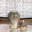 Marble Pattern Ceramic Ginger Jar with Lid Decorative Temple Jar for Home Office Table Living Room Bedroom Decoration