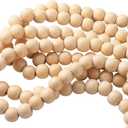 2 Pcs 18 ft Boho Christmas Tree Wood Bead Garland Vintage Natural Wooden Beads Garland Decorative Rustic Holiday Xmas Tree Country Farmhouse Christmas Decor for Indoor Home Use(Wood)