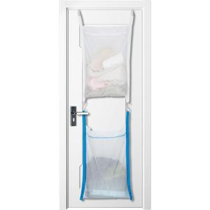 Over Door Large Mesh Laundry Hamper Bag, 2 Pcs Washable Laundry Basket for Bedroom/Dorm/Bathroom