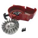 DEVMO Recoil Pull Starter with Flywheel Compatible with 2 Stroke 47cc 49cc Pocket Dirt Bike Mini ATV Engine Red