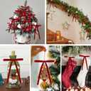 24 Pcs Velvet Christmas Tree Bows Vintage Velvet Ribbon Bows for Tree Garland Wreath Indoor Xmas Decorations (3/8'' Wide, 5 * 7 inch) (Dark Red)