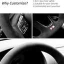 Hand Stitch Steering Wheel Cover Fits Alcantara Material Compatible with Audi RS3 RS4 RS5 S3 S4 S5(All Black)