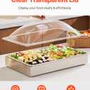 VEVOR Countertop Food Serving Display Container, 1 x 1 Pan Stainless Steel Food Serving Tray, Buffet Condiment Dispenser Display Rack with Clear Lid & 3 Ice Trays, for Restaurant Hotel Kitchen Party