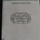 Brushed Nickel Caged Ceiling Fans with Lights and Remote,6 Speeds, 12-inch Industrial Flush Mount Ceiling Fan with Light, Modern Bladeless Fan Lights Ceiling Fixtures for Kitchen, Bedroom, Indoor (Silver)