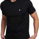 INTO THE AM Mens T Shirts Soft Cotton Blend Crew Neck Tee  Athletic Fit Plain Casual T-Shirt for Men (Black, L)