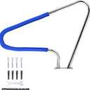 Pool Handrail 48"x 36", Rustproof Pool Handrail for Swimming Pool 370LBS Load Capacity, 304 Stainless Steel with Blue Grip Cover & Accessories