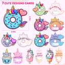 2 x Valentines Day Gifts for Kids, Valentines Unicorn Donut Erasers with Cards, Classroom Exchange Prizes & Party Favors, Ideal Valentine Gifts for Boys Girls, School Classroom Prize Exchange (Ice cream)
