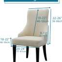 Liykimt Stretch Wingback Side Chair Slipcover-Accent Chair Cover Slipcover with Arm,Washable Upholstered Arm Dining Chair with Nailed Trim Protector for Dining Living Room Set of 2,Beige