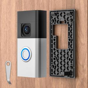 No-Drill Adhesive Video Doorbell Mount Compatible with Battery Doorbell (2024 Release), Door Mounting Holder Bracket Accessories for Apartments Office Houses (1 Pack)