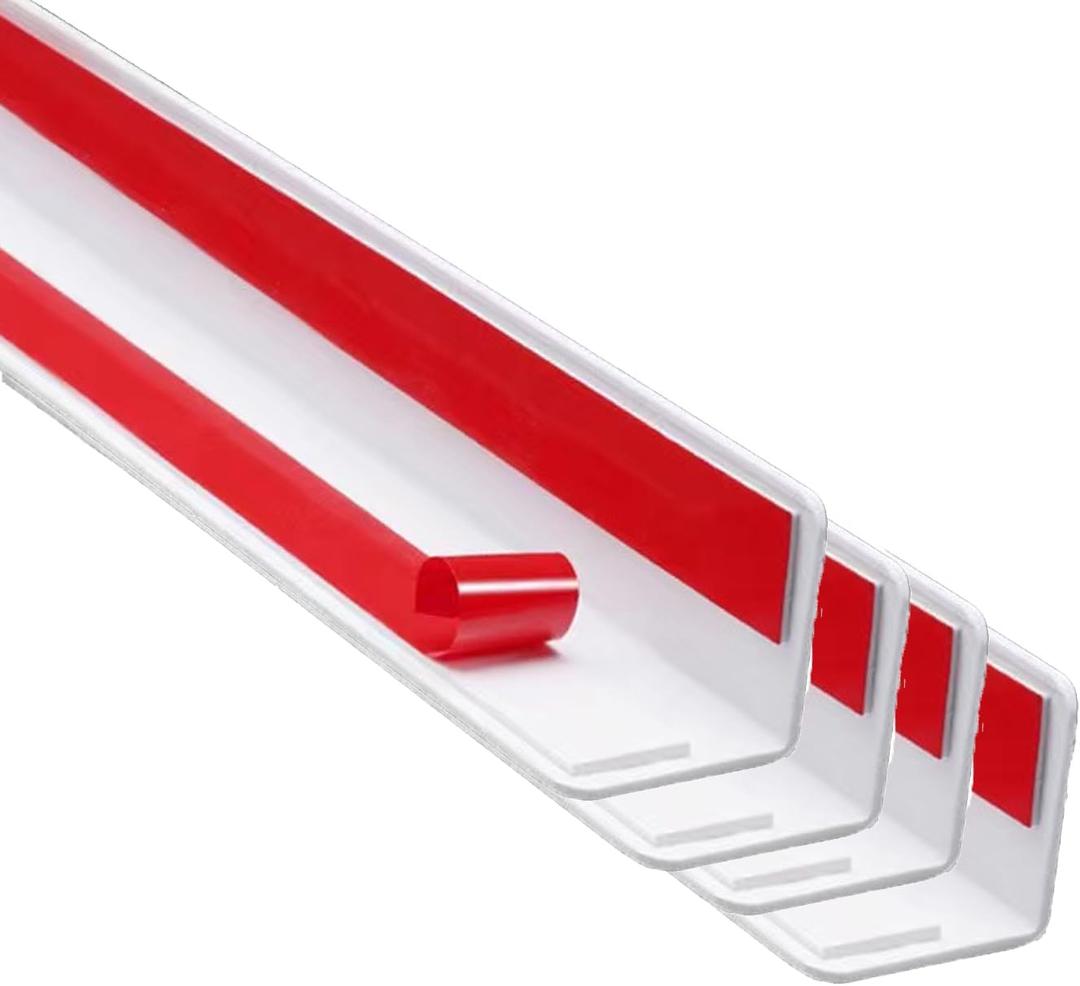 Wall Corner Protector, Self-Adhesive Wall Corner Guards, 1.58" W x 35.4" LDurable Wall Corner Furniture Stairs Baby Guard Edge Protector, White, 4 Pieces