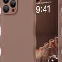 Magnetic for iPhone 15 Pro Max Case, [Full Camera Protection][Compatible with MagSafe] Cute Wave Frame Silicone Shockproof Protective Phone Case for iPhone 15 Pro Max 6.7",Brown