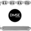 DMSE Chain Link Universal Design Metal Round License Plate Frame Fits Almost All Vehicles (Chrome)