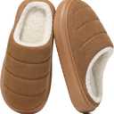 SHIBEVER Fuzzy Slippers Women Indoor: Memory Foam Warm House Shoes - Slip On Closed Toe Comfy Bedroom Slippers Women (7.5-8, 74-chestnut)