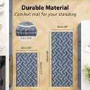 hicorfe Kitchen Runner Rug,Set of 2 Non Slip Kitchen Mats for Floor,Comfort Washabe Kitchen Rugs Carpet for Hallways Entryway Laundry Room(20"x32"+20"x48",Navy Blue)
