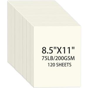 Cream Cardstock 8.5 X 11, 120 Sheets Card Stock, 75lb/ 200gsm Copy Paper, Cardstock Printer Paper for Art, Drawing, Invitations, DIY Cards, Watercolor, Craft, Construction, School & Office Supplies