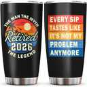 Retirement Gifts for Men 2026 Tumbler 20oz, Retired/Going Away/Leaving Gifts for Men/Dad/Coworker/Teacher, Happy Retirement Party Decorations Black Cup