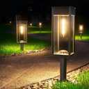 BITPOTT Solar Lights Outdoor, Bright Solar Pathway Lights Waterproof IP65, 4 Pack Warm Color Solar Path Lights for Yard, Landscape, Lawn, Patio, Walkway, Driveway, Garden Decoration