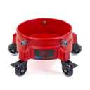 GRIT GUARD Bucket Dolly with Wheels - Rolling Detailing Wash Bucket with 5 Wheels and 2 Locking Casters Compatible with 2.5, 4, 5 and 6 Gallon Buckets (Red, 3" Roller Bearing)