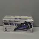 Hamilton Beach Steam Iron for Clothes & Garment Steamer with Smooth Press Stainless Steel Soleplate, 1200 Watts, 8’ Retractable Cord, Black (14214)