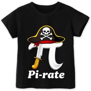 Pi Day Shirt Kids  Toddler Boys Girls Happy Pi Day T-Shirt Math Pirate 3.14 Pie Coincidence Outfit 3T-7T (Black)